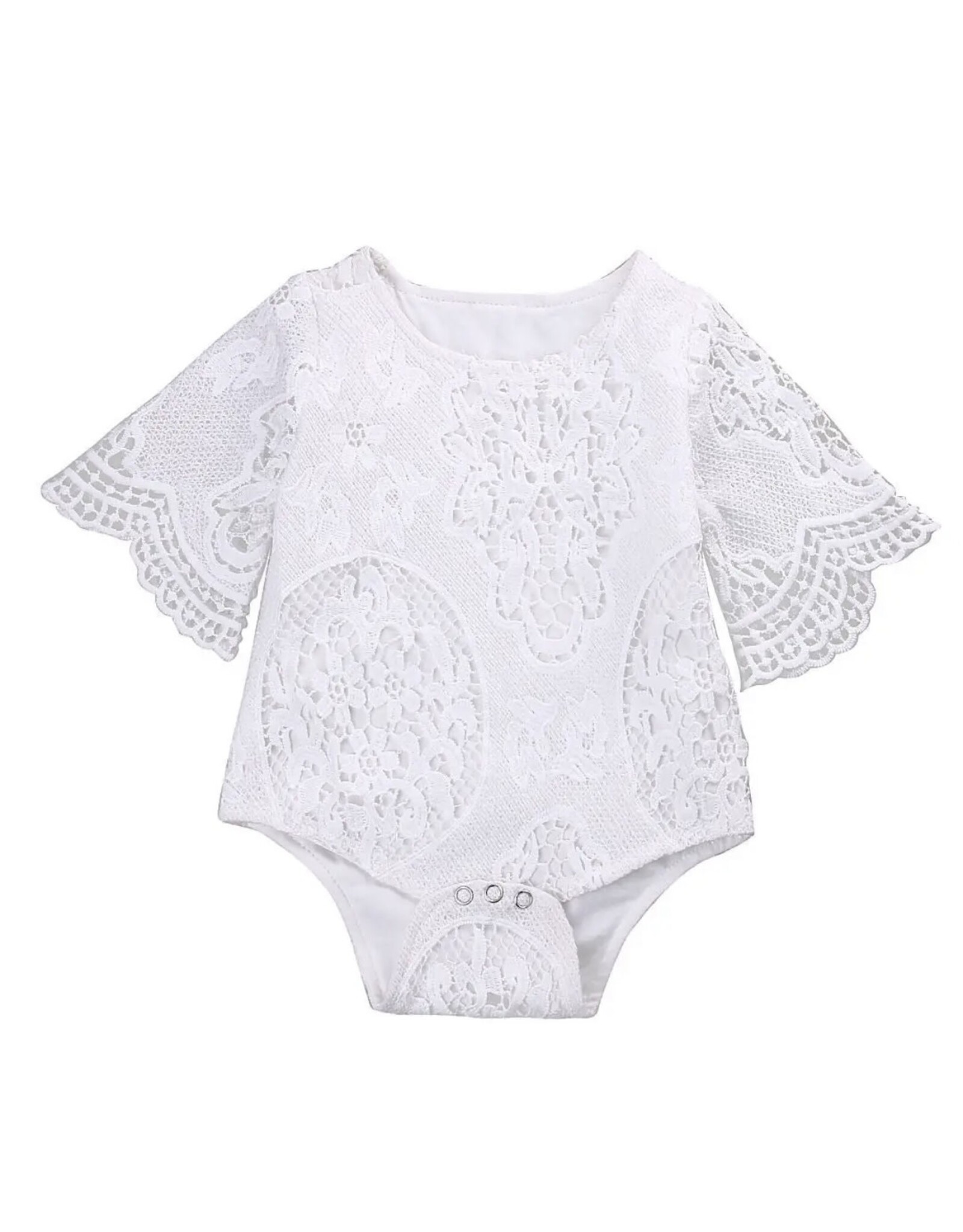 Angel Sleeve Lace Romper