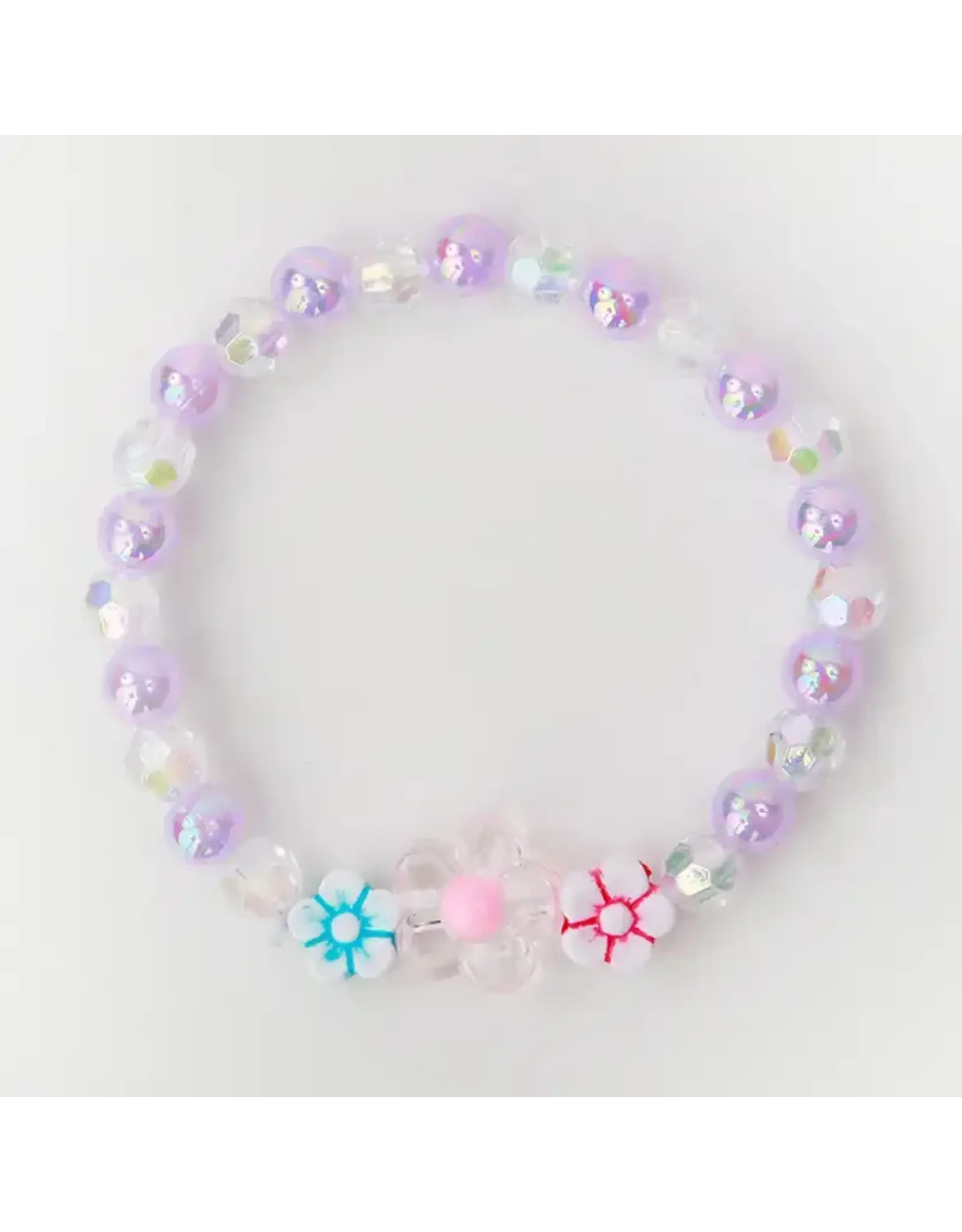 Sparkle Sisters Sparkle Sisters- Clear Purple Flower Bracelet