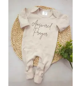 Wonderfully Made Wonderfully Made- Answered Prayer Oatmeal Romper: NB
