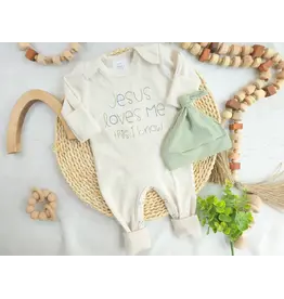 Wonderfully Made Wonderfully Made- Jesus Loves Me Boy Romper & Hat: NB