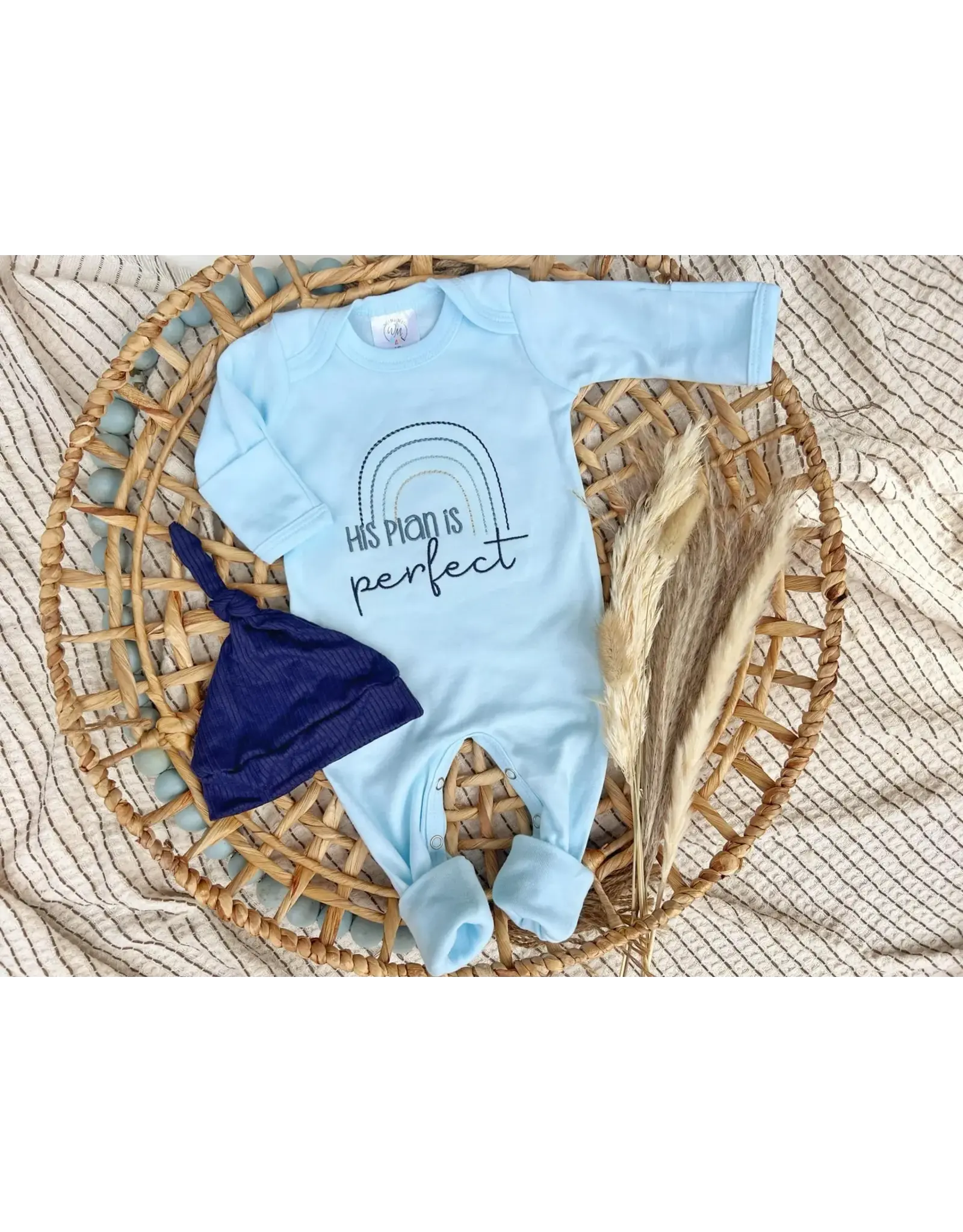 Wonderfully Made Wonderfully Made- His Plans Are Perfect Boy Romper: NB