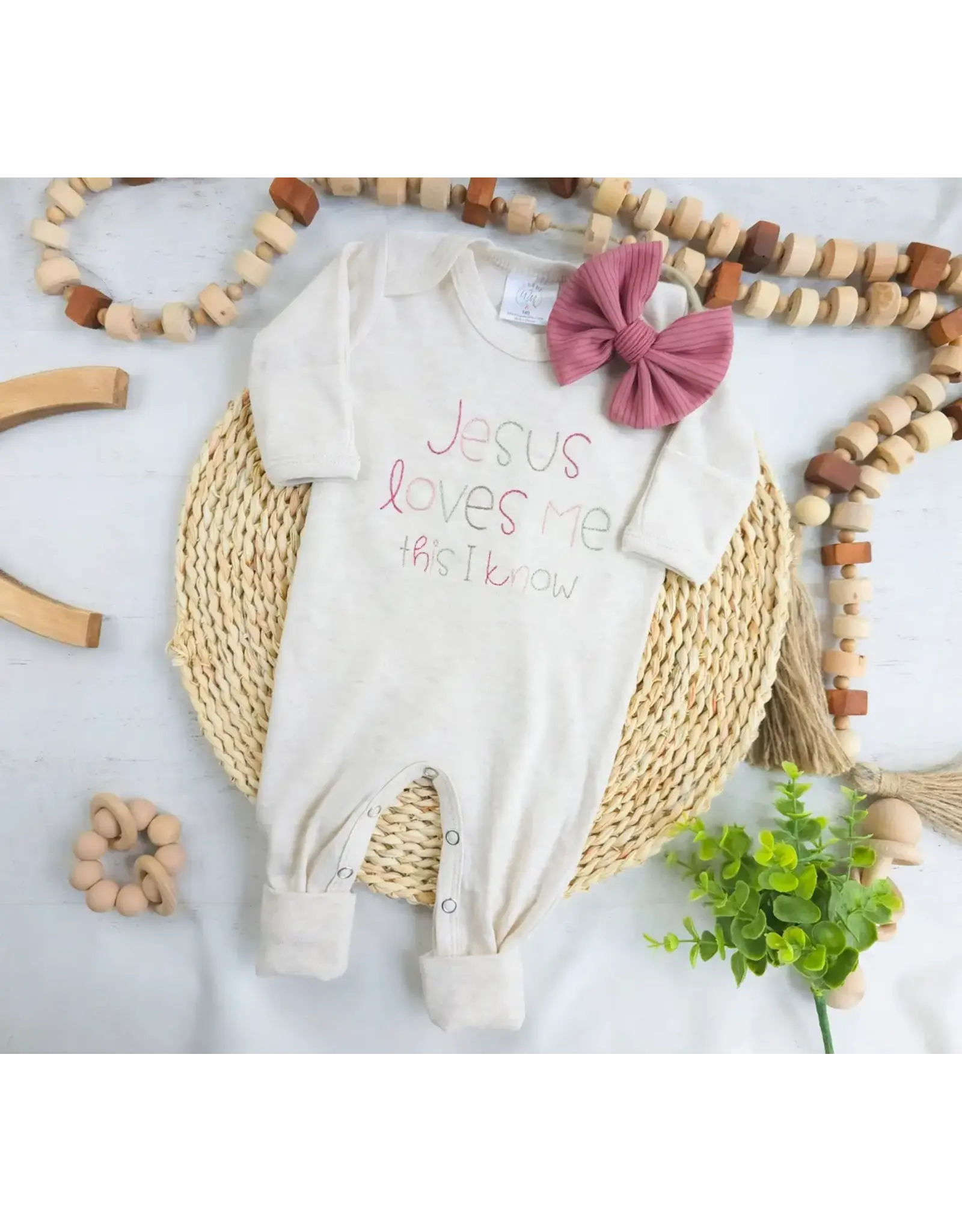 Wonderfully Made Wonderfully Made- Jesus Loves Me Girl Romper: 0/3M