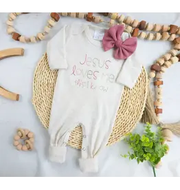 Wonderfully Made Wonderfully Made- Jesus Loves Me Girl Romper: 0/3M