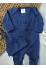 Wonderfully Made Wonderfully Made- Little Blessing Blue Romper & Hat: NB