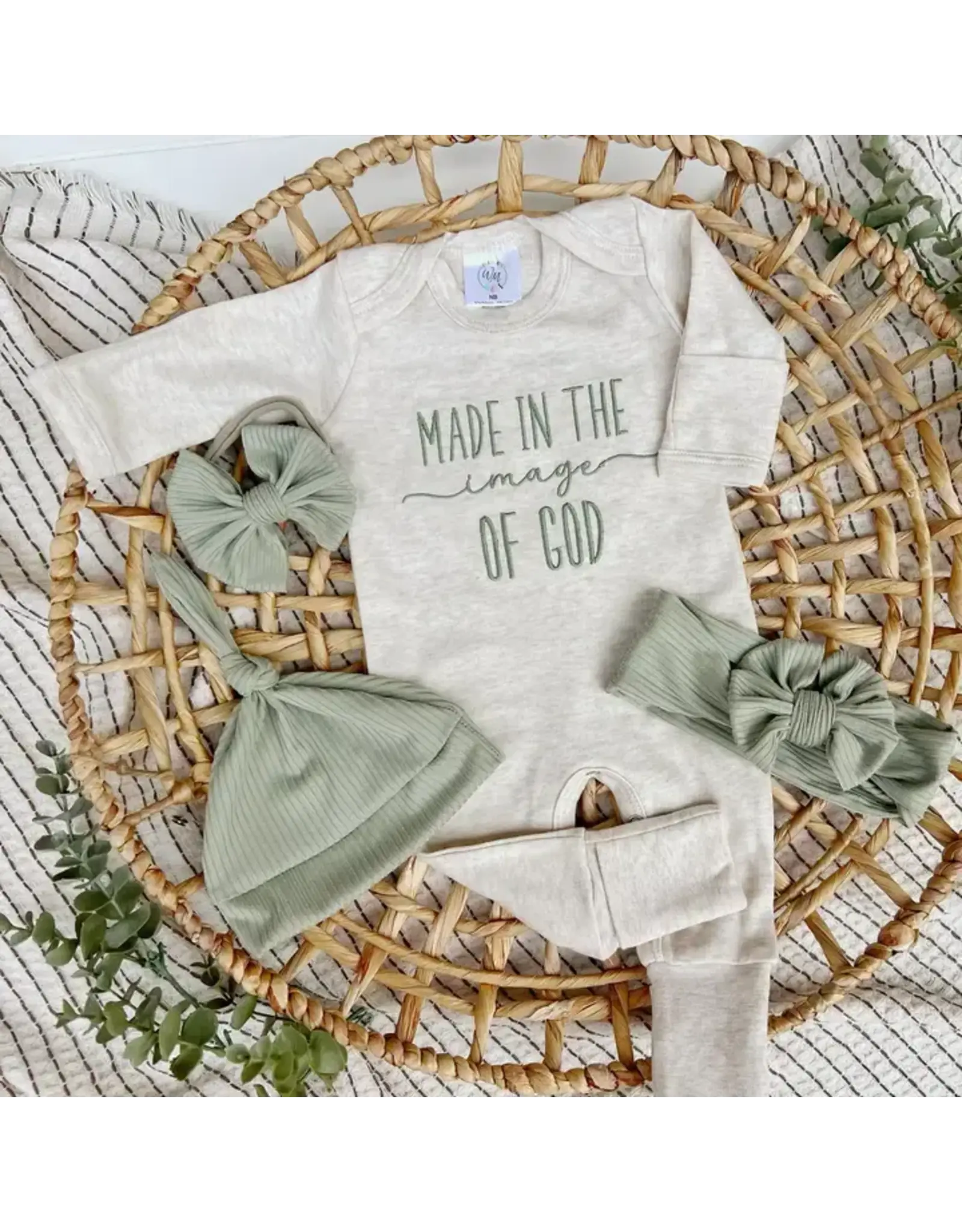 Wonderfully Made Wonderfully Made- Made In the Image of God Romper: NB
