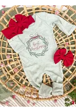 Wonderfully Made Wonderfully Made- First Christmas Wreath Romper: NB
