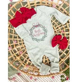 Wonderfully Made Wonderfully Made- First Christmas Wreath Romper: NB