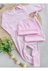 Wonderfully Made Wonderfully Made- Light Pink Solid Romper: NB