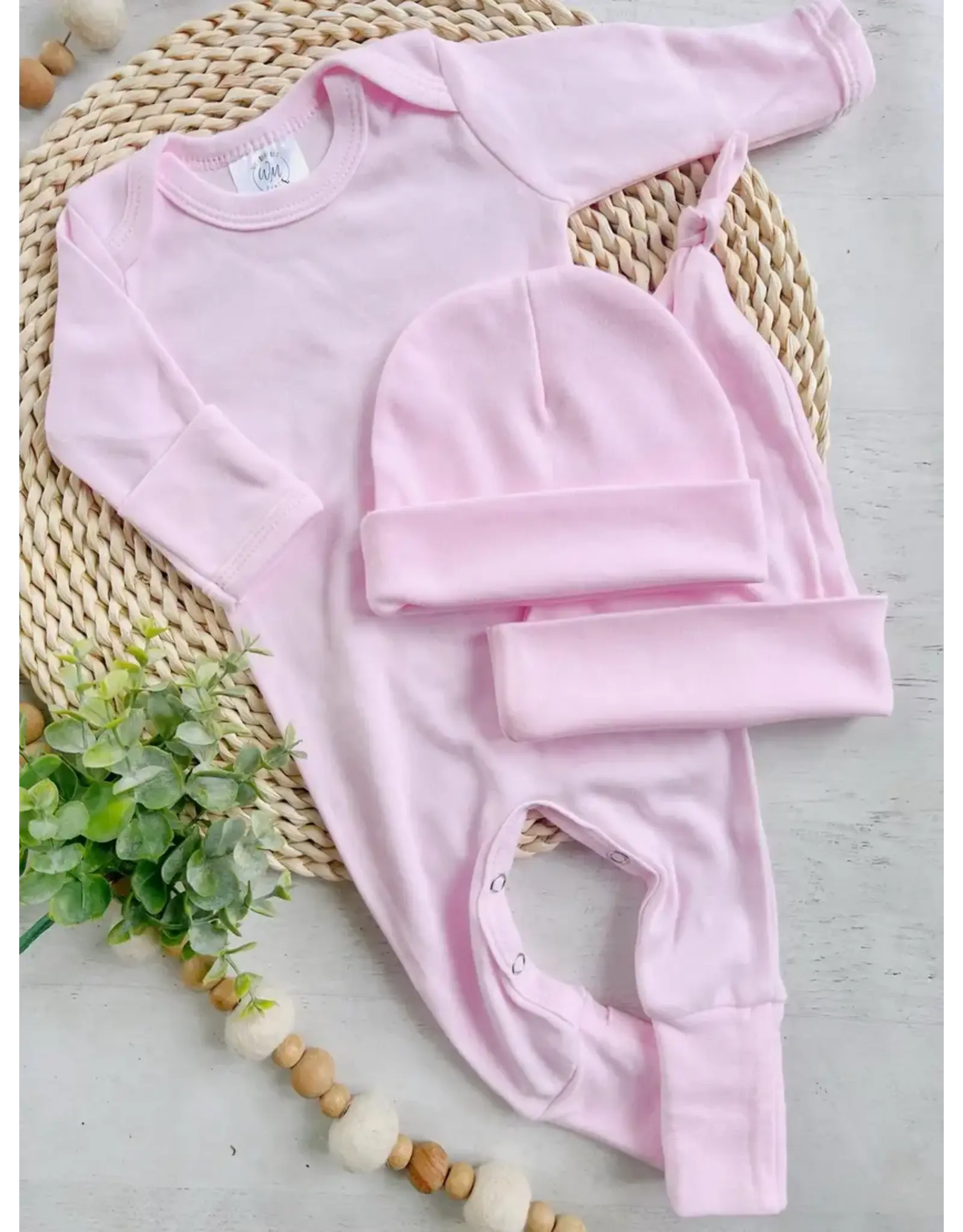 Wonderfully Made Wonderfully Made- Light Pink Solid Romper: NB
