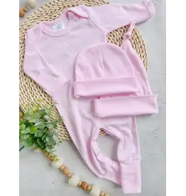 Wonderfully Made Wonderfully Made- Light Pink Solid Romper: NB
