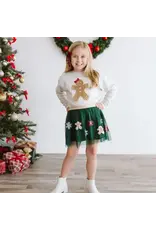 Sweet Wink- Gingerbread Sequin  Patch Christmas Sweatshirt
