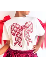 Sweet Wink- Christmas Plaid Bow Patch S/S Shirt