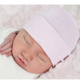 ILYBEAN Ilybean- Pink & White Stripe Hat Nursery Beanie