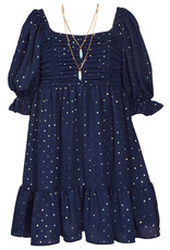 Bonnie  Jean Bonnie Jean-  Navy Foiled Crepe Dress