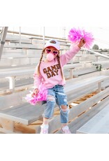Sweet Wink- Game Day Patch Pink Sweatshirt