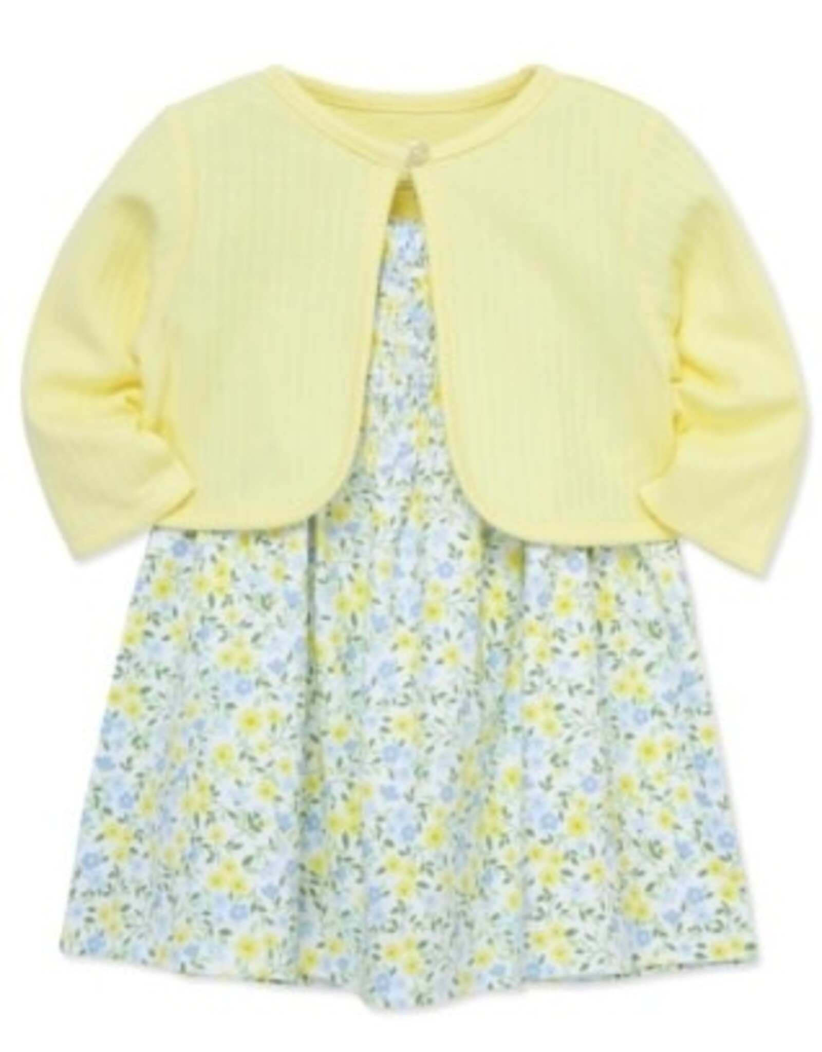 Little Me Little Me- Ditsy Floral Knit Dress Set