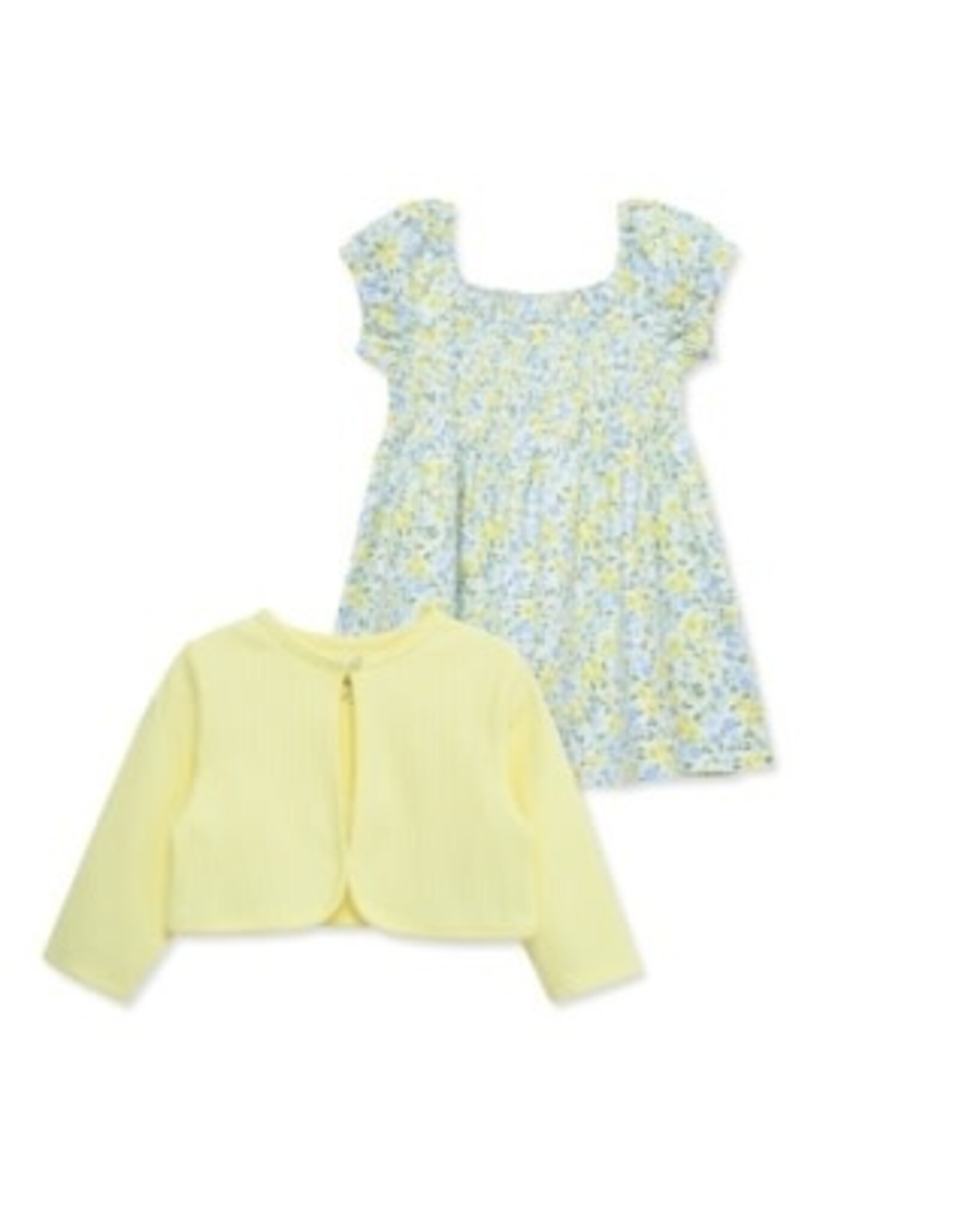 Little Me Little Me- Ditsy Floral Knit Dress Set