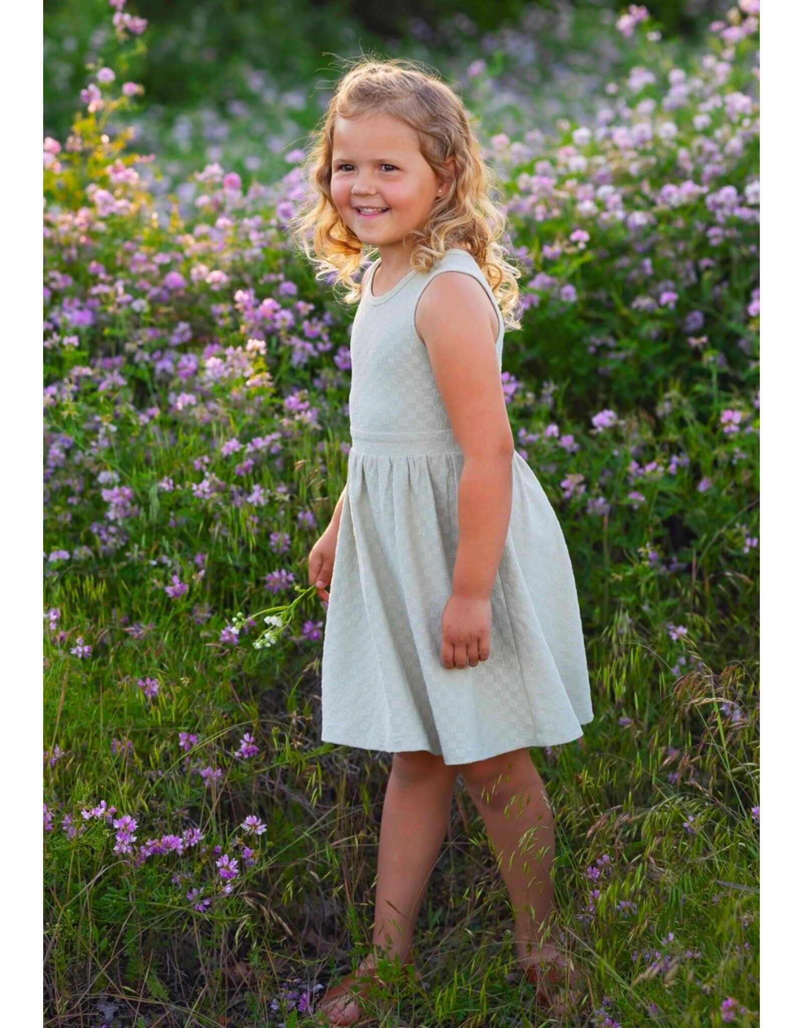 Mabel & Honey Mabel & Honey- Check It Out Green Dress