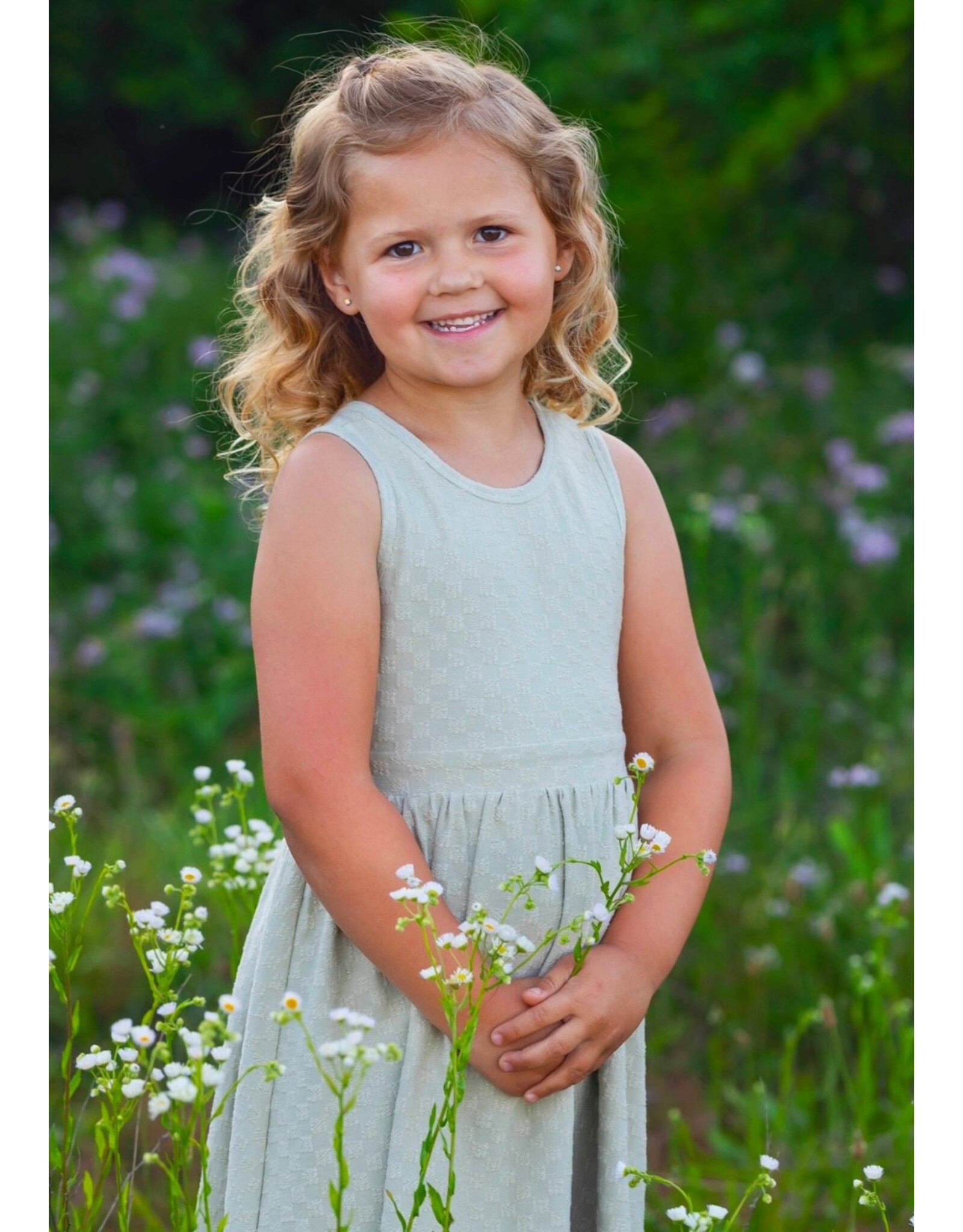 Mabel & Honey Mabel & Honey- Check It Out Green Dress