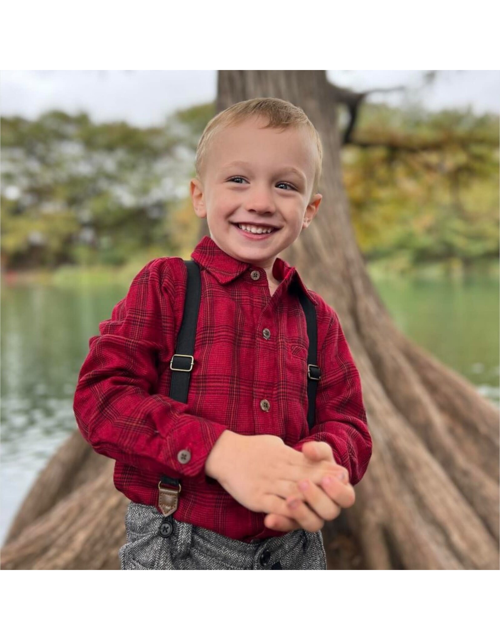 Me & Henry Me & Henry- Atwood: Blk/Red Micro Plaid Shirt