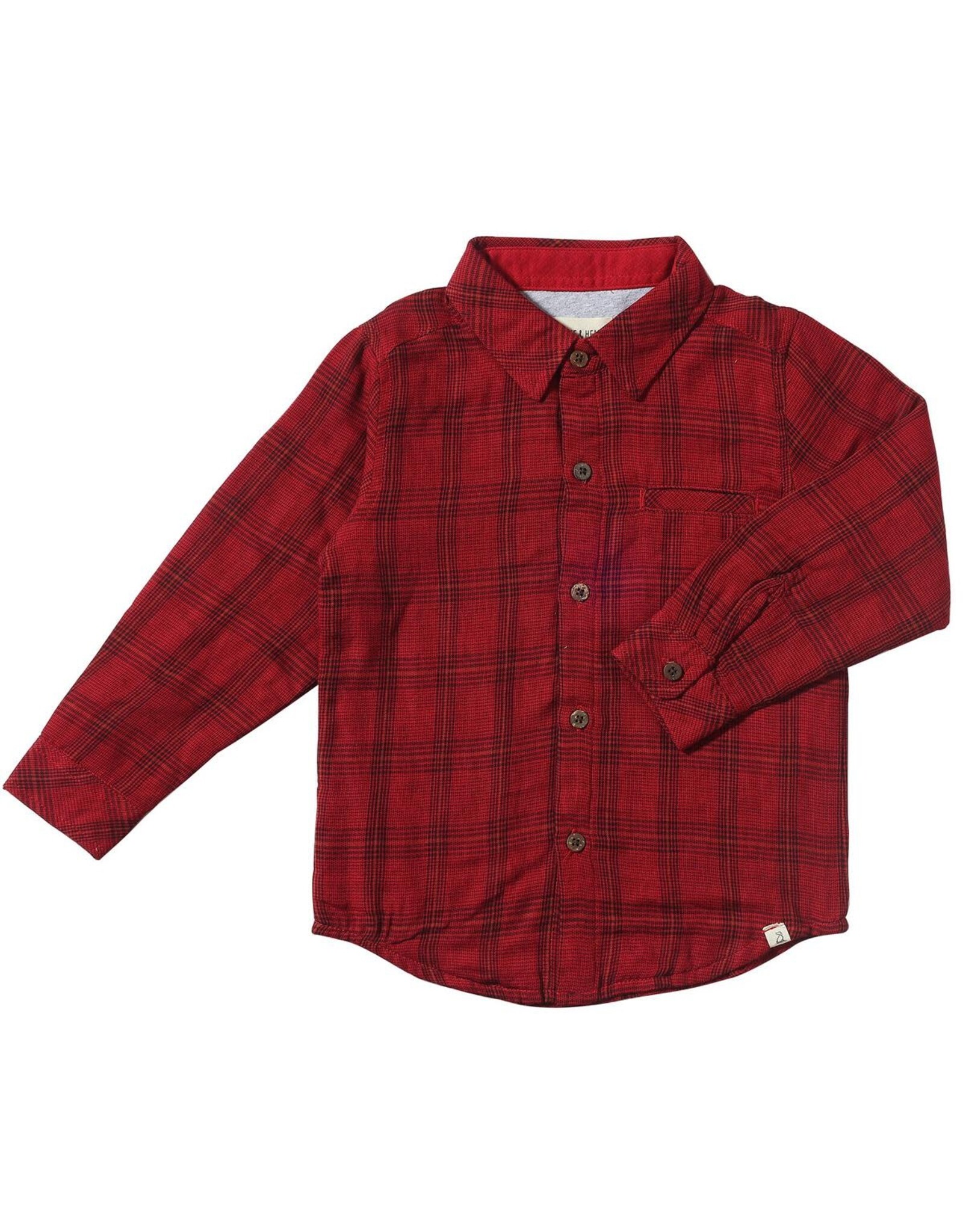 Me & Henry Me & Henry- Atwood: Blk/Red Micro Plaid Shirt