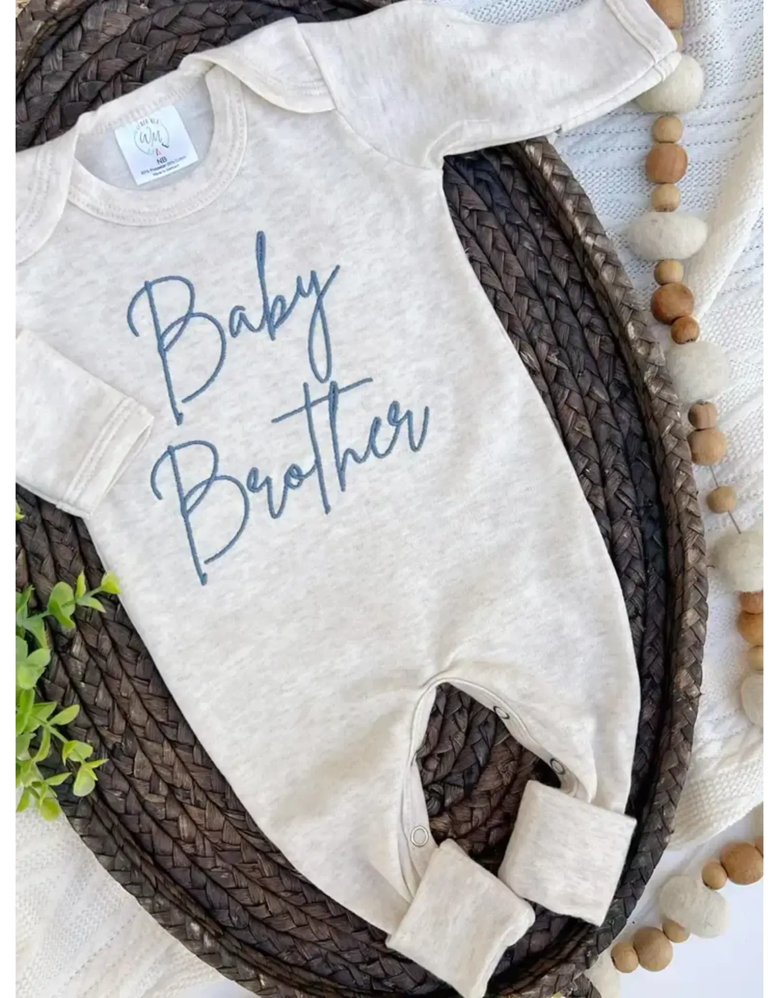 Wonderfully Made Wonderfully Made- Baby Brother Blue Romper: NB