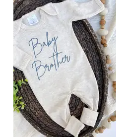Wonderfully Made Wonderfully Made- Baby Brother Blue Romper: NB