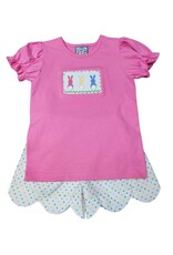 Three Sisters Three Sisters- Bunny Hop Smocked Girls Short Set