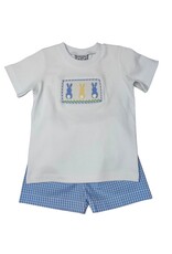 Three Sisters Three Sisters- Bunny Hop Smocked Boys Short Set
