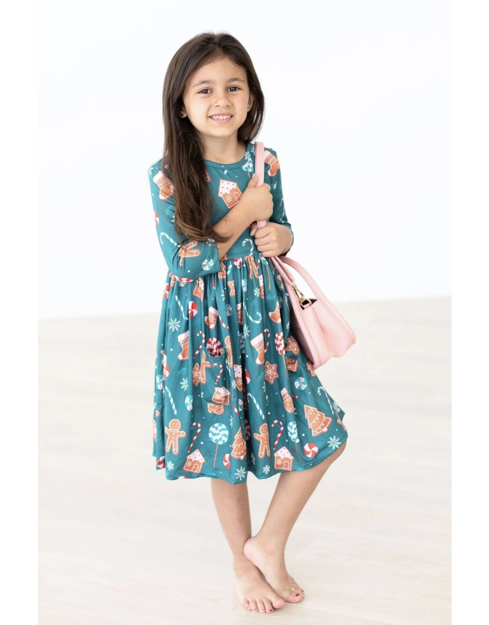 Mila & Rose Mila & Rose- Gingerbread House Pocket Twirl Dress