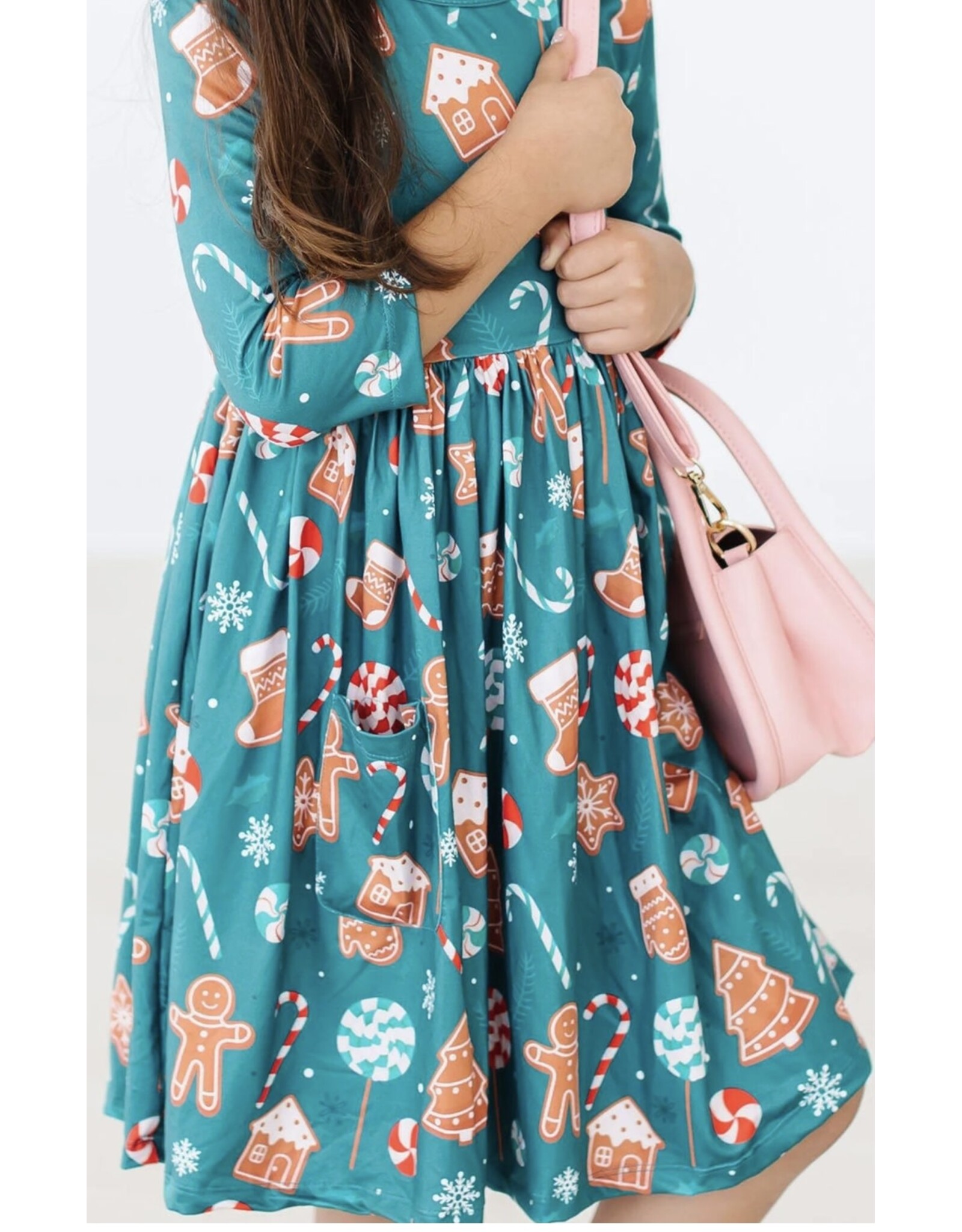 Mila & Rose Mila & Rose- Gingerbread House Pocket Twirl Dress