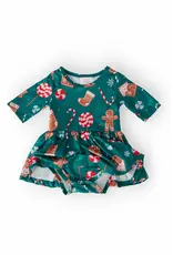 Mila & Rose Mila & Rose- Gingerbread House Twirl Bodysuit