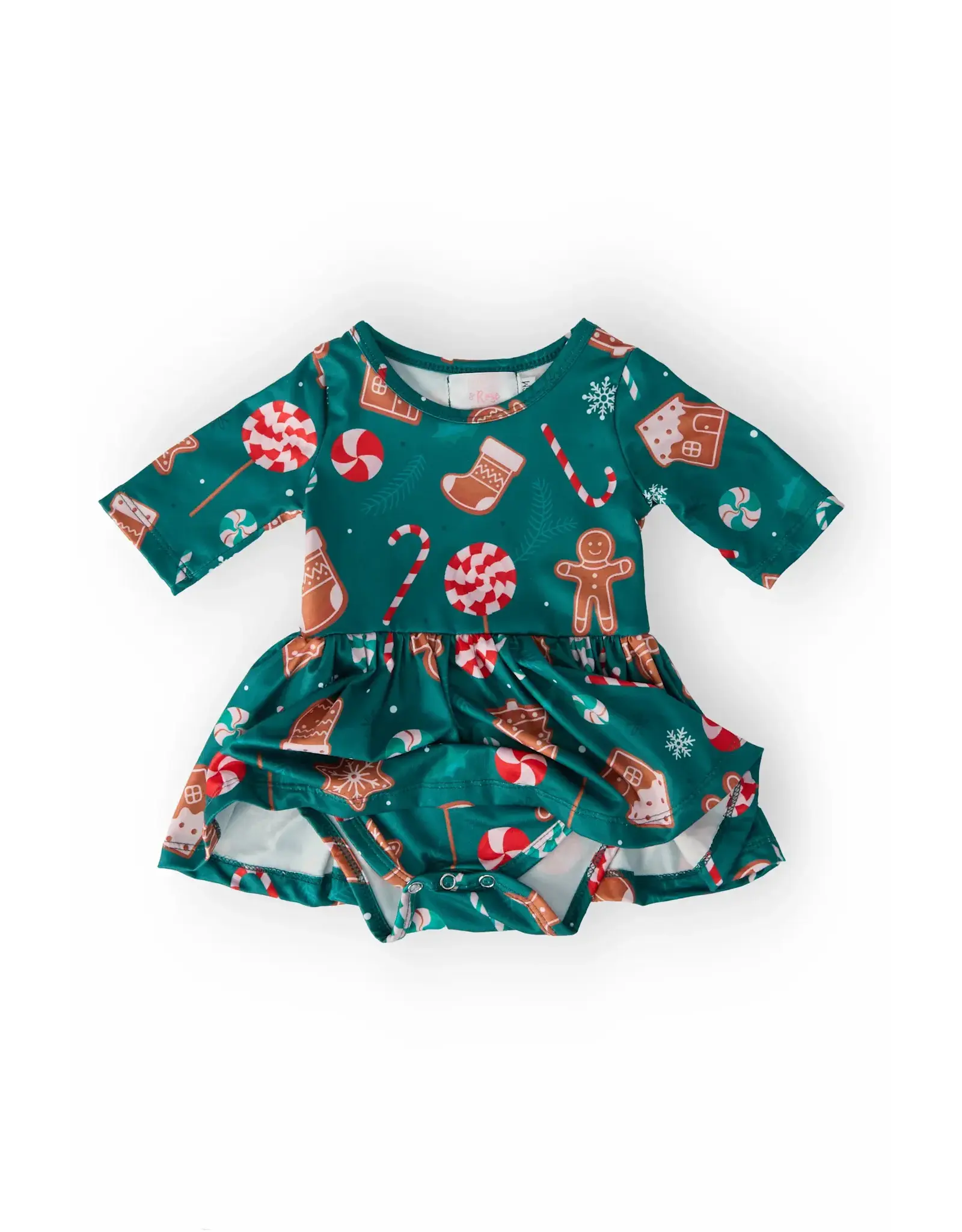 Mila & Rose Mila & Rose- Gingerbread House Twirl Bodysuit
