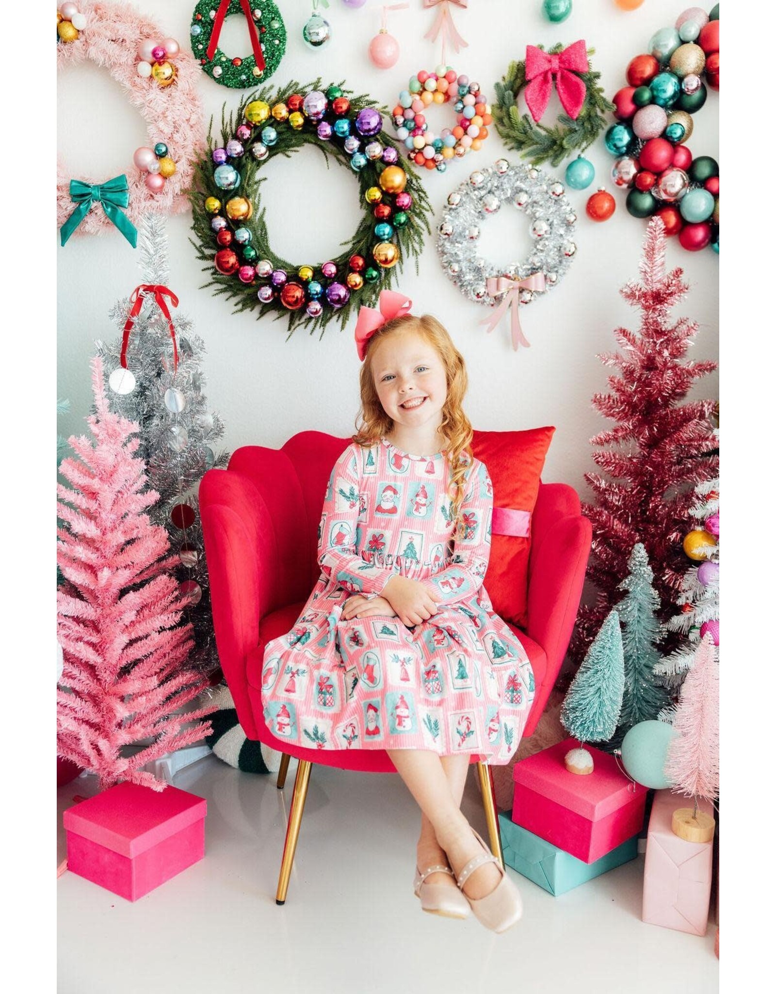 Mila & Rose Mila & Rose- Dear Santa L/S Pocket Twirl Dress