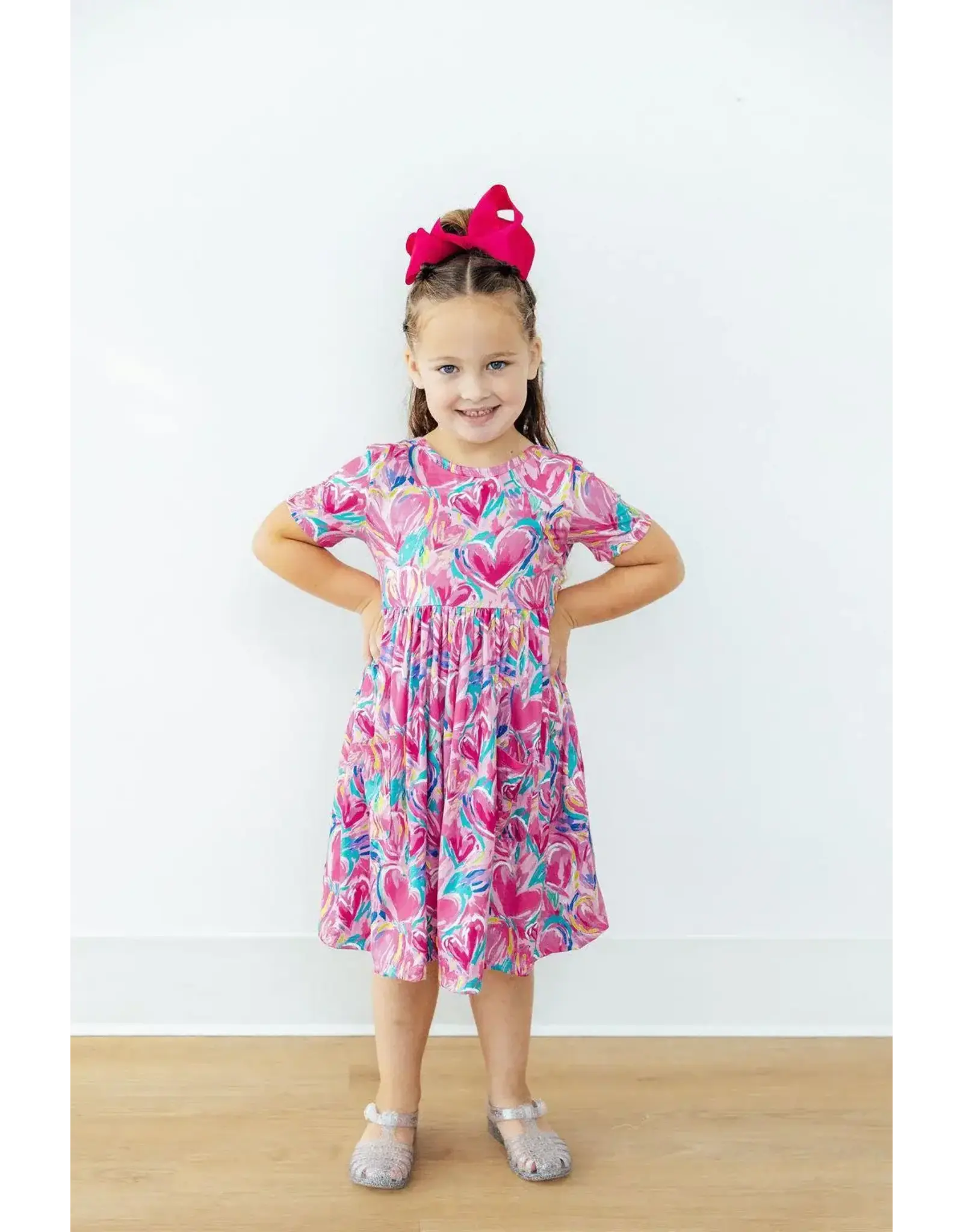 Mila & Rose Mila & Rose- Sweetheart Scribble Pocket Twirl Dress