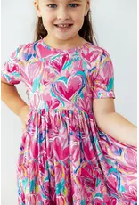 Mila & Rose Mila & Rose- Sweetheart Scribble Pocket Twirl Dress