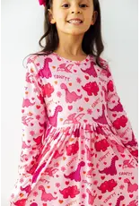 Mila & Rose Mila & Rose- Dino Kisses L/S Pocket Twirl Dress