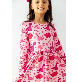 Mila & Rose Mila & Rose- Dino Kisses L/S Pocket Twirl Dress