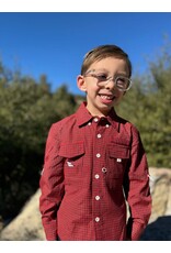 Me & Henry Me & Henry- Sawyer Fishing: Red Plaid Shirt