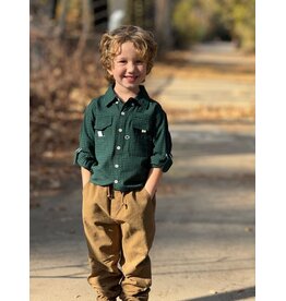 Me & Henry Me & Henry- Sawyer Fishing: Grn/Blk Check Shirt