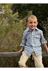 Me & Henry Me & Henry- Sawyer Fishing: Blue/Sky Plaid Shirt