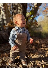 Me & Henry Me & Henry- Jasper Woven Onesie: Navy Multi Plaid