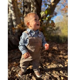 Me & Henry Me & Henry- Jasper Woven Onesie: Navy Multi Plaid