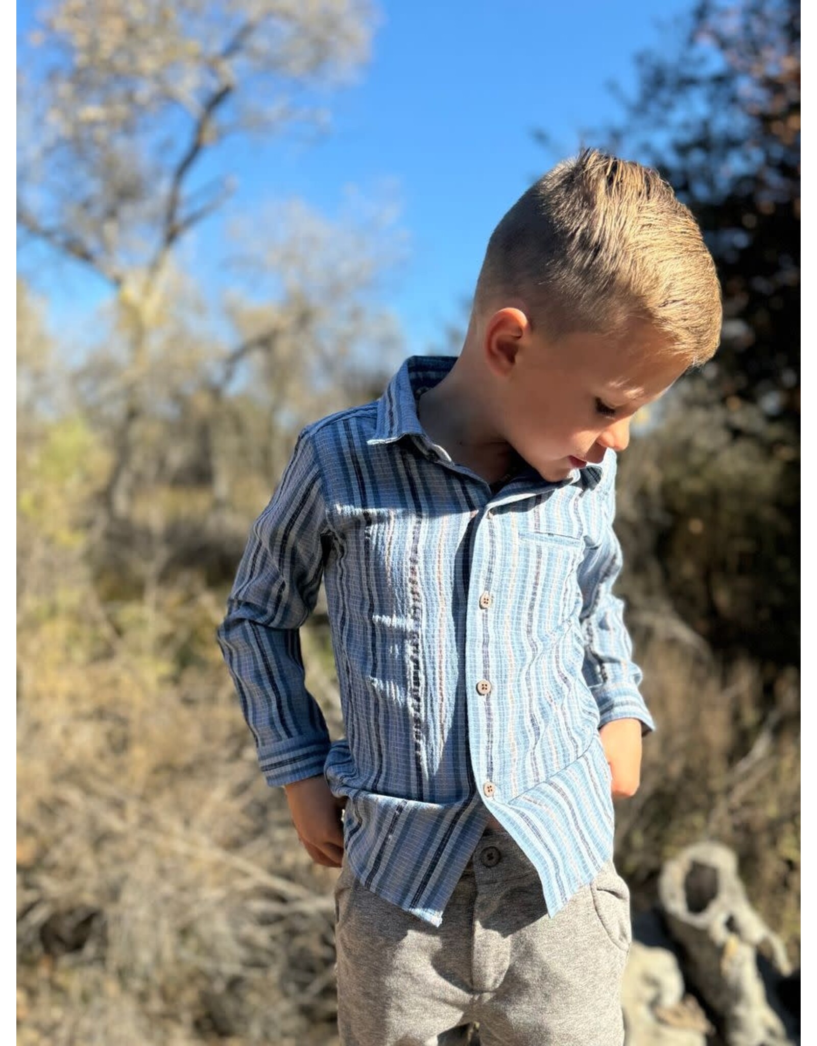 Me & Henry Me & Henry- Atwood: Navy Multi Plaid Shirt