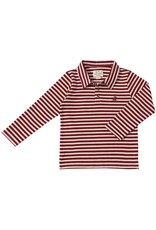 Me & Henry Me & Henry- Spencer Polo: Burgundy/Cream Stripe
