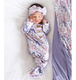 Caden Lane Caden Lane- Leighton's Lavender Newborn Knot Gown & Hat Set