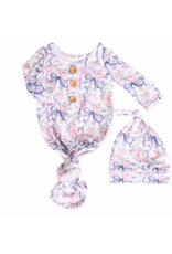 Caden Lane Caden Lane- Leighton's Lavender Newborn Knot Gown & Hat Set