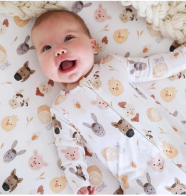 Caden Lane Caden Lane- Barnyard Buddies Convertible Zip Romper