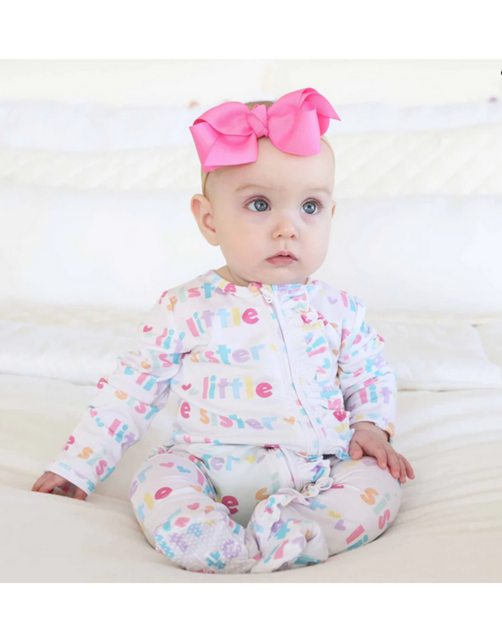 Caden Lane Caden Lane- Little Sister Newborn Zipper Footie