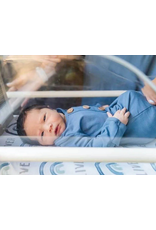 Caden Lane Caden Lane- Solid Dusty Blue Bamboo Newborn Knot Gown & Hat